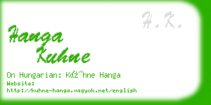hanga kuhne business card